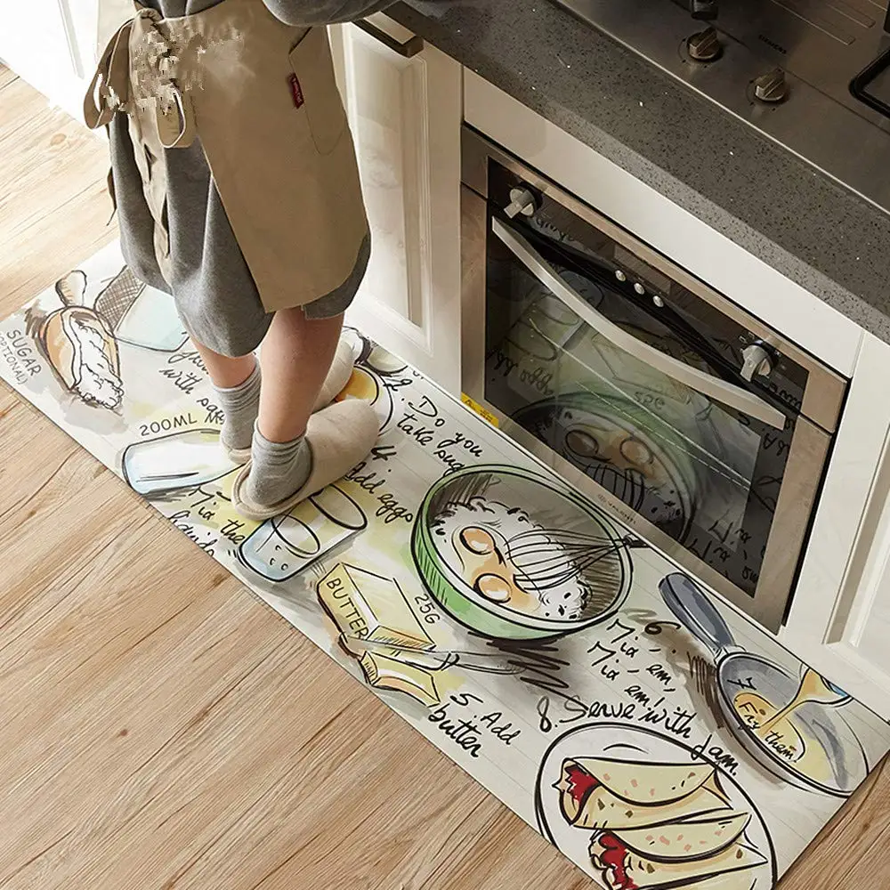 Factory Supply Anti Fatigue Washable Kitchen Floor Mat , Non Slip Waterproof Kitchen Door Rug Mat Kitchen Mat