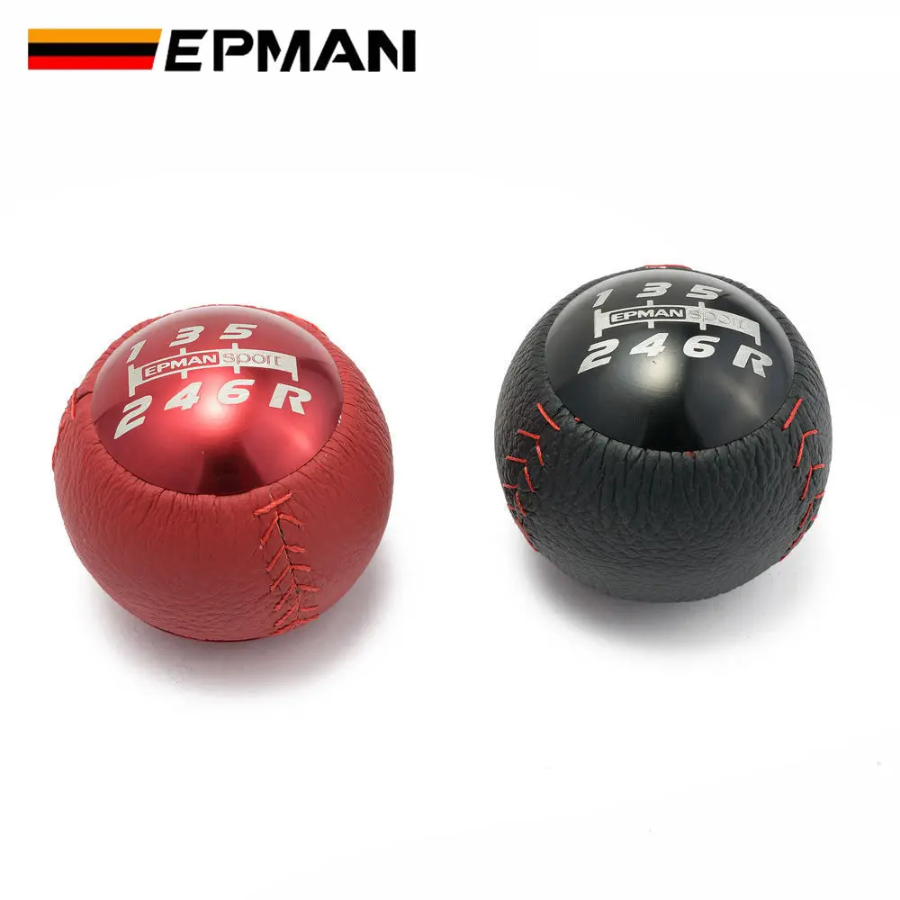 EPMAN 6/5 Speed Manual Transmission JDM Style Leather Car Gear Shift Knob M10x1.5 for Honda CRZ Type R Civic FA5 EPAA01G36K