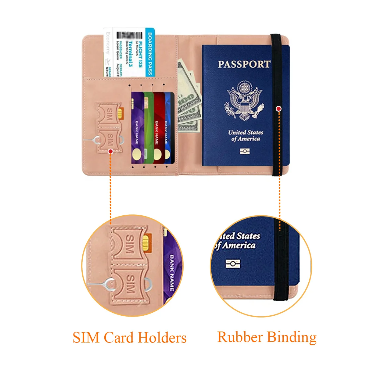 Custom Logo Wholesale Pu Leather Rfid Pasaporte Passport Booklet Id Card Holder Genuine Leather Bifold Wallets For Men