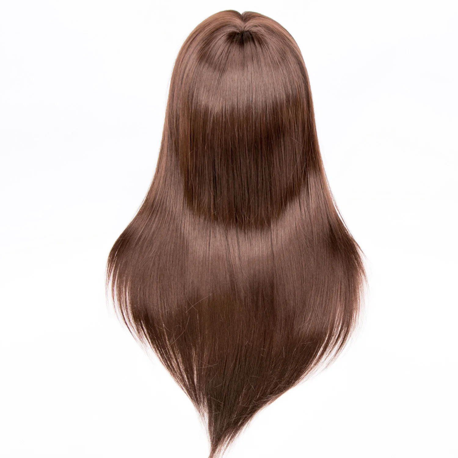 Female Synthetic Training Mannequin Manikin Head Wig Display Wholesale Brown Straight hair Mannequin Head For Hair Salon