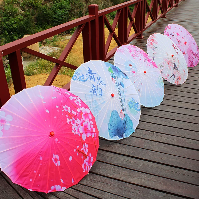 Wholesale Custom any ethiopia Design Craft Umbrella Solid Wood Pole Dance Umbrella Decorative Cloth Umbrella Party Decor