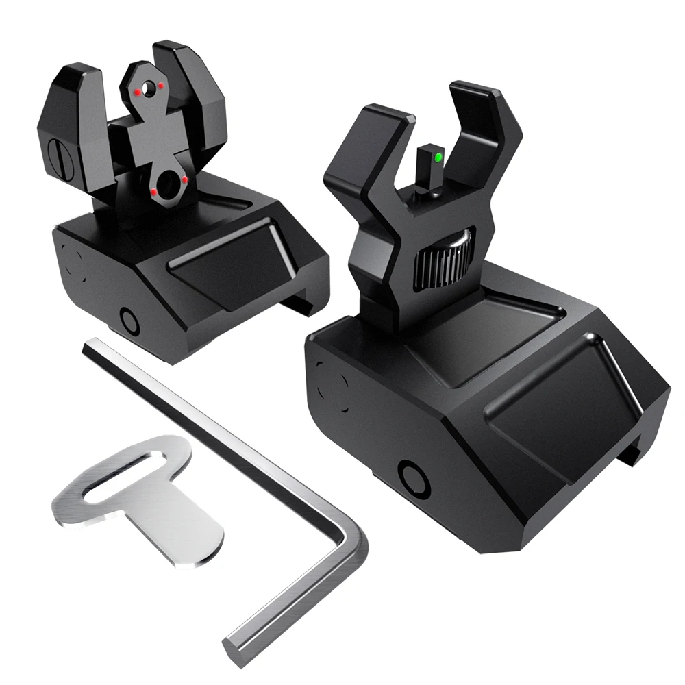 Flip Up  Sight  durable aluminum Front and Rear Sights with Red and Green Dot Sight