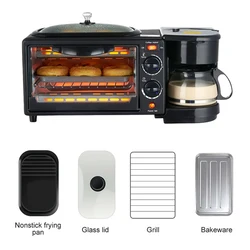 Home Use Multifunctional 3 In 1 Breakfast Makers Electric Coffee Toaster Braekfast Making Machine