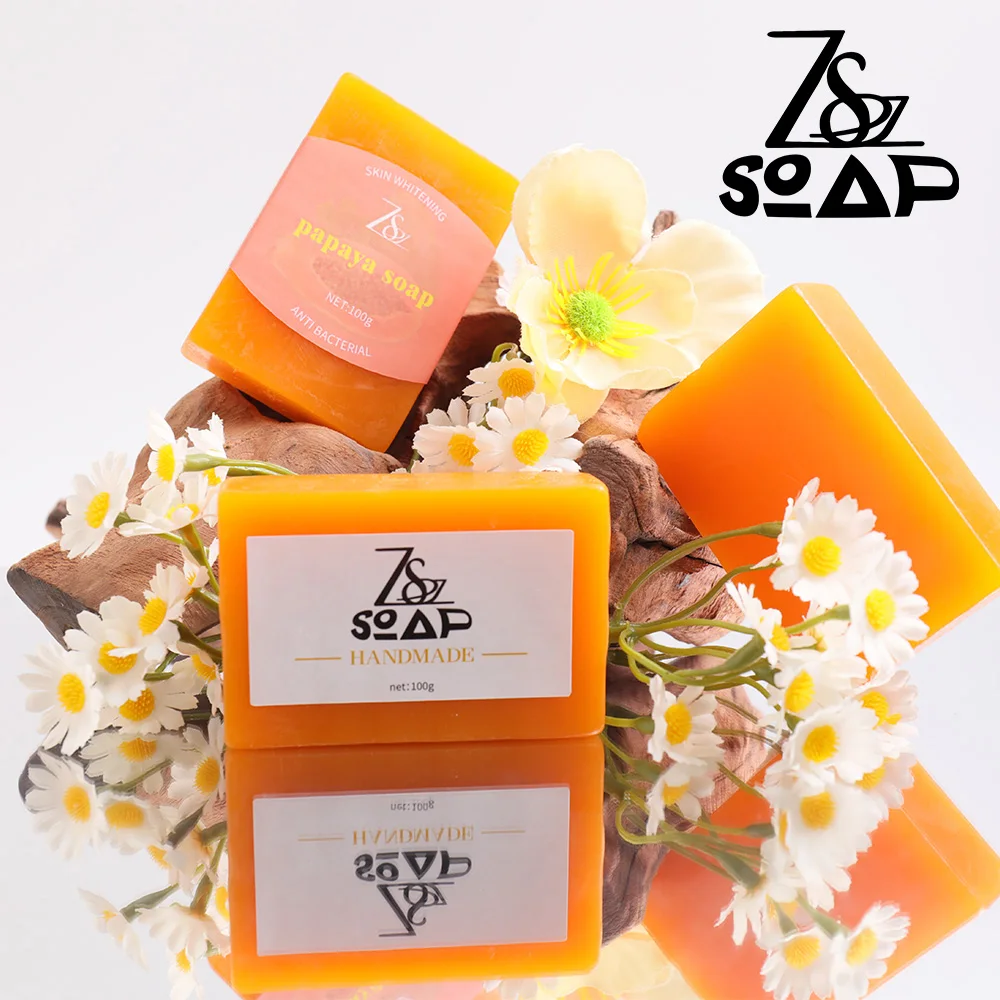 Мыло Kojic Acid Papaya ручной работы, веганское натуральное отбеливание кожи, органическое осветление для темной кожи лица, тела от производителя