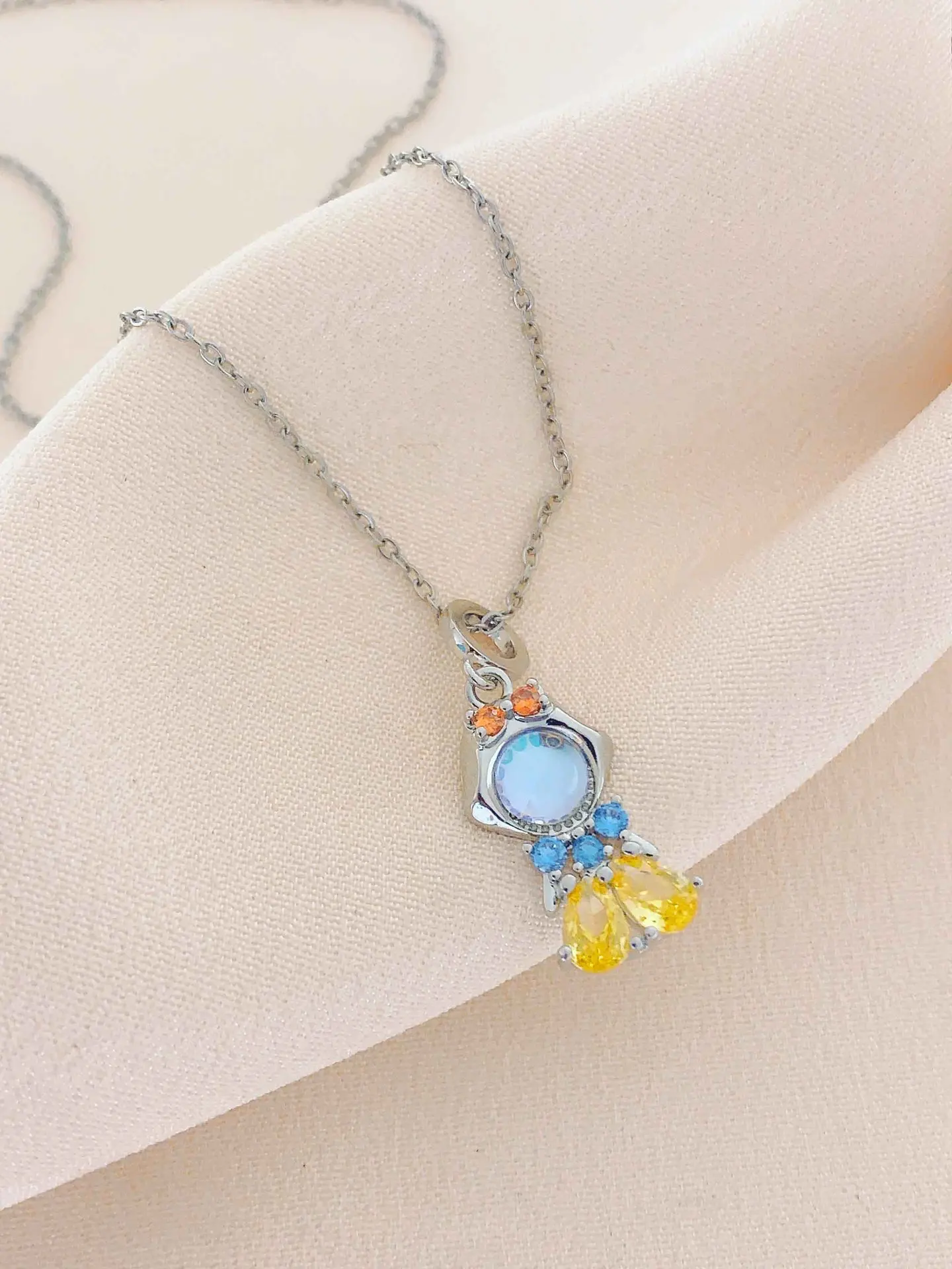 ODM Fashion Zircon Stainless Steel Pendant Necklace Cute Little Fairy Princess Necklace For Girl