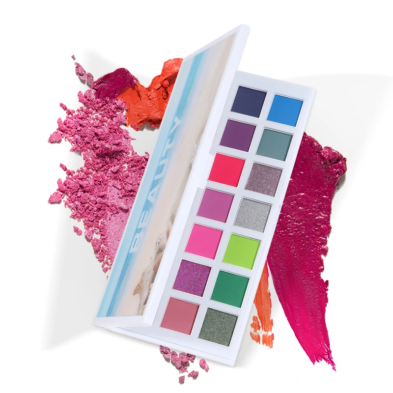 21 square pan white makeup eyeshadow palette private label talc free eyeshadow palette