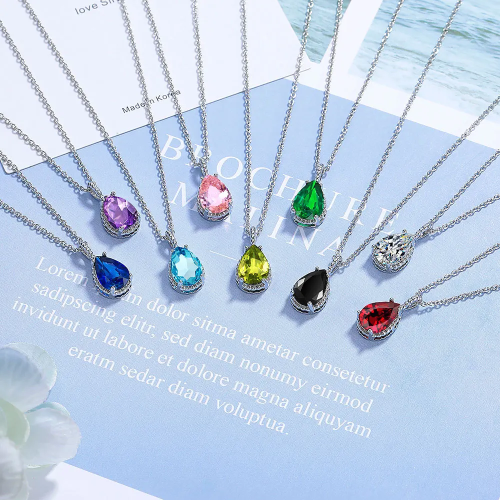 Round shaped White Full Diamond Luxury Temperament Rhinestone Clavicle Pendant Necklace For Women
