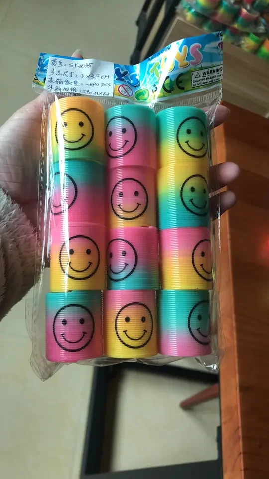 2023 Hot Sales Elastic Mini Rainbow Spring Coil Anti stress Hand Skill Birthday Party Toy Magic Rainbow Spring Toy