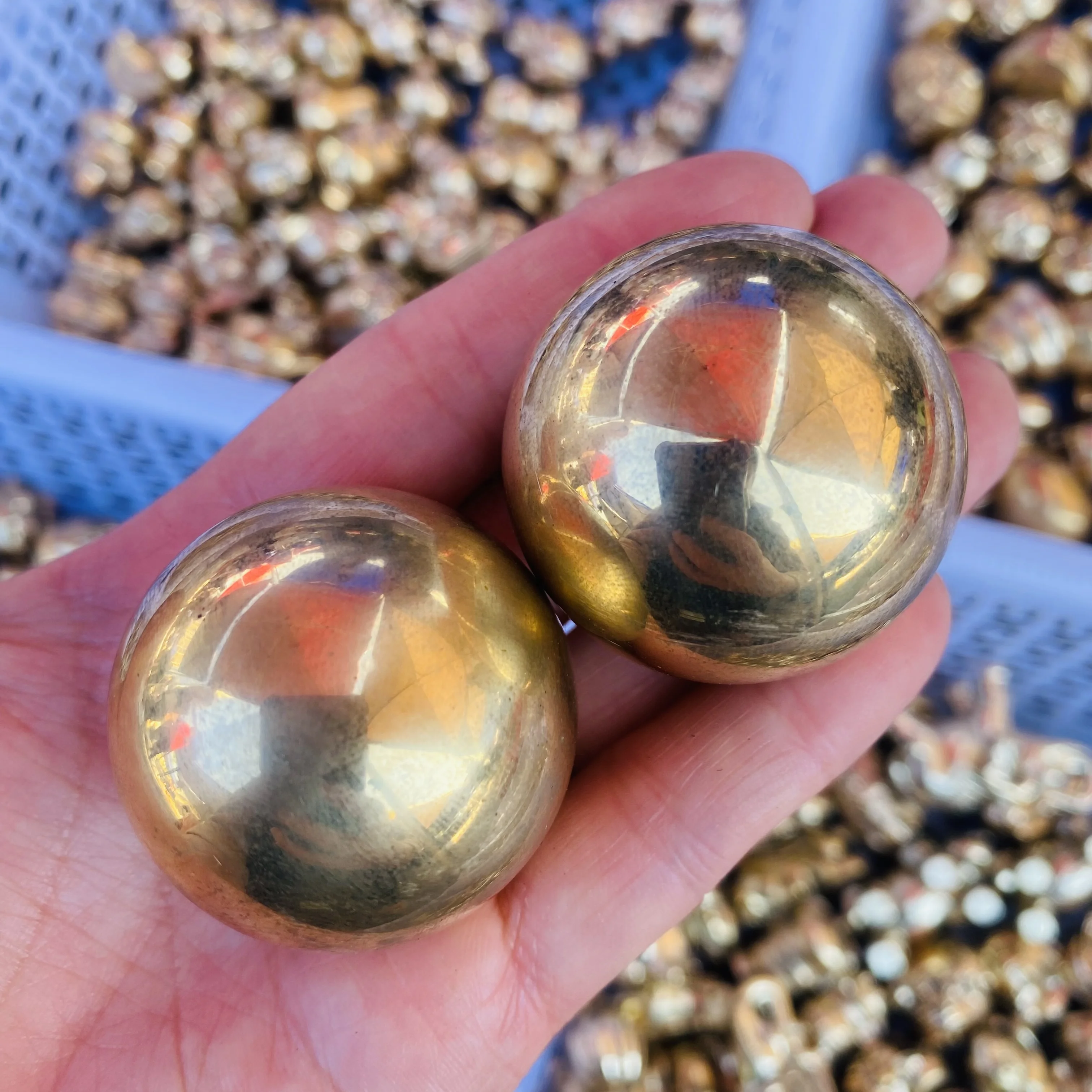 Wholesale healing chalcopyrite sphere natural pyrite crystal ball for gift decoration