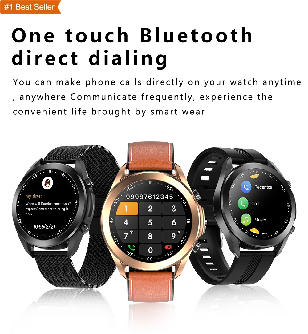 Jumon Wholesale 2022 New Smart Watch DW95 With Calls Voice Assistant Body Temperature Leather Strap Mens Smartwatch