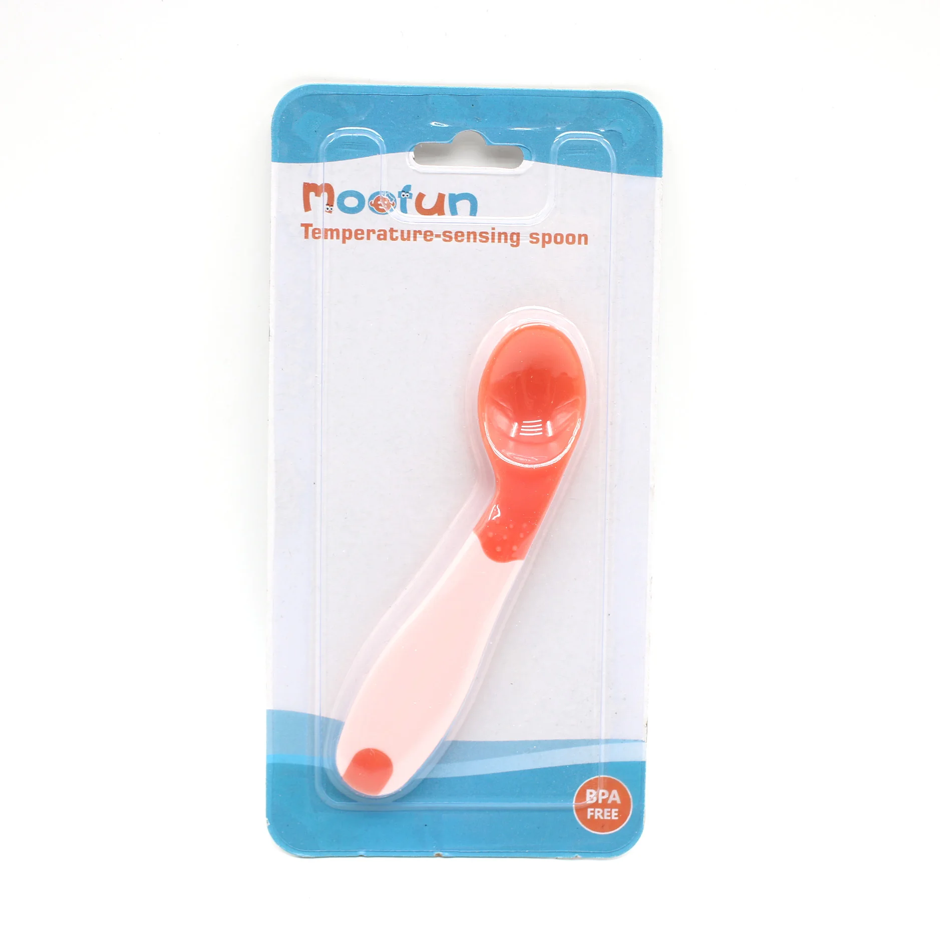 Plastic PP Kid Tableware Baby Color Changing Heat Sensing Spoon For Toddler Feeding Spoon with soft head