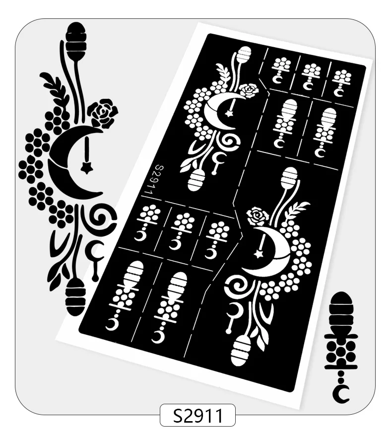 OEM Body Art Tattoo Template Sticker Moon Painting Sticker Temporary Tattoos For Women Body Art Tattoo Stencils