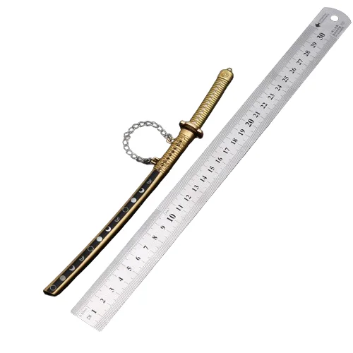 Anime Sword Zinc Alloy Keychains Press Eject Katana For Collection Or Gift Fashion Zoro Sword