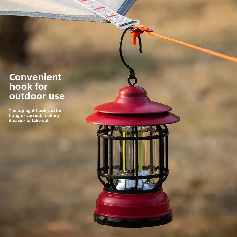 Rechargeable Outdoor Camping Satchel Light Long Battery Life Horse Lantern Camp Tent Atmosphere Lighting Stylish LED Lantern