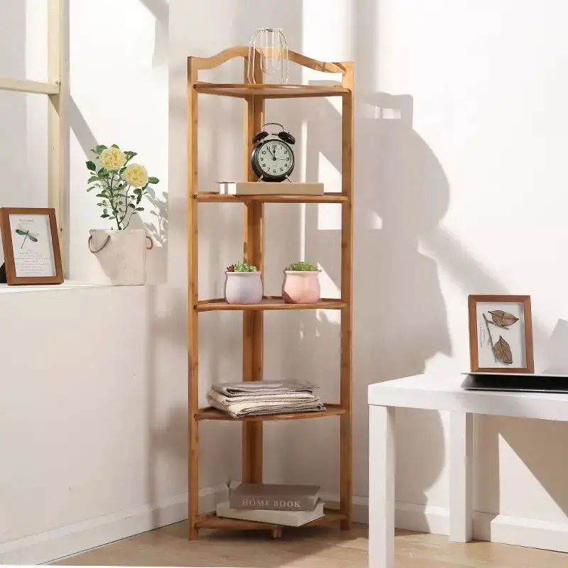 Multi-layer high quality Triangle wooden corner storage shelf