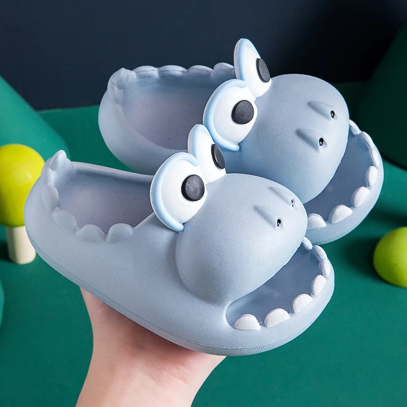 Funny Children Parent Adult Slippers Cute Dinosaur-shaped Home Non-slip Boys Kids Slippers Toddler Girls Shoes Man Women Slipper