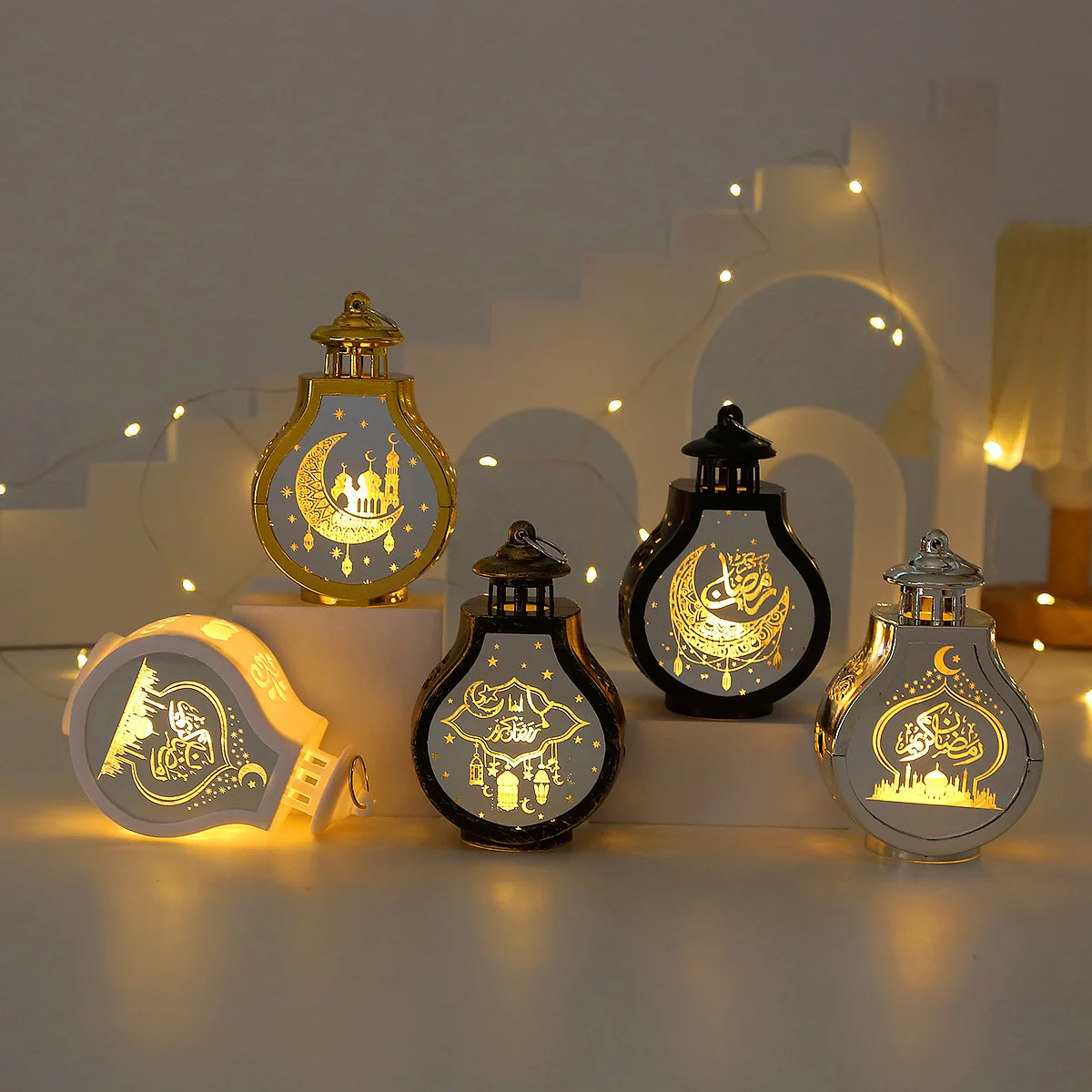 Lantern Led Light For Home Decoration Wholesale Muslim Islamic LED Ramadan Lantern Religious Crafts Eid Mubarak Ramadan