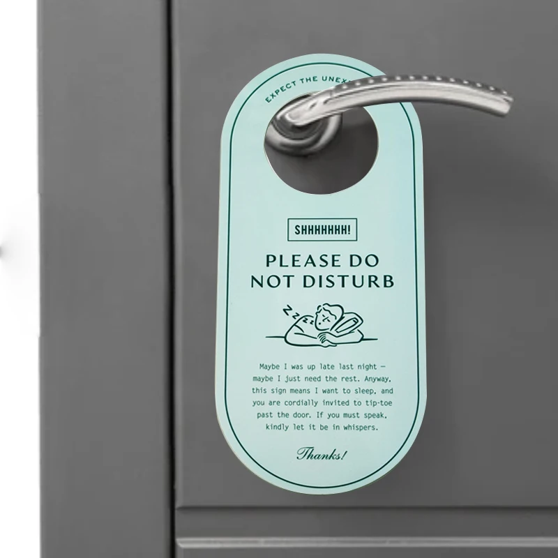 Advertising plastic door hanger flyer custom hotel do not disturb door hanger