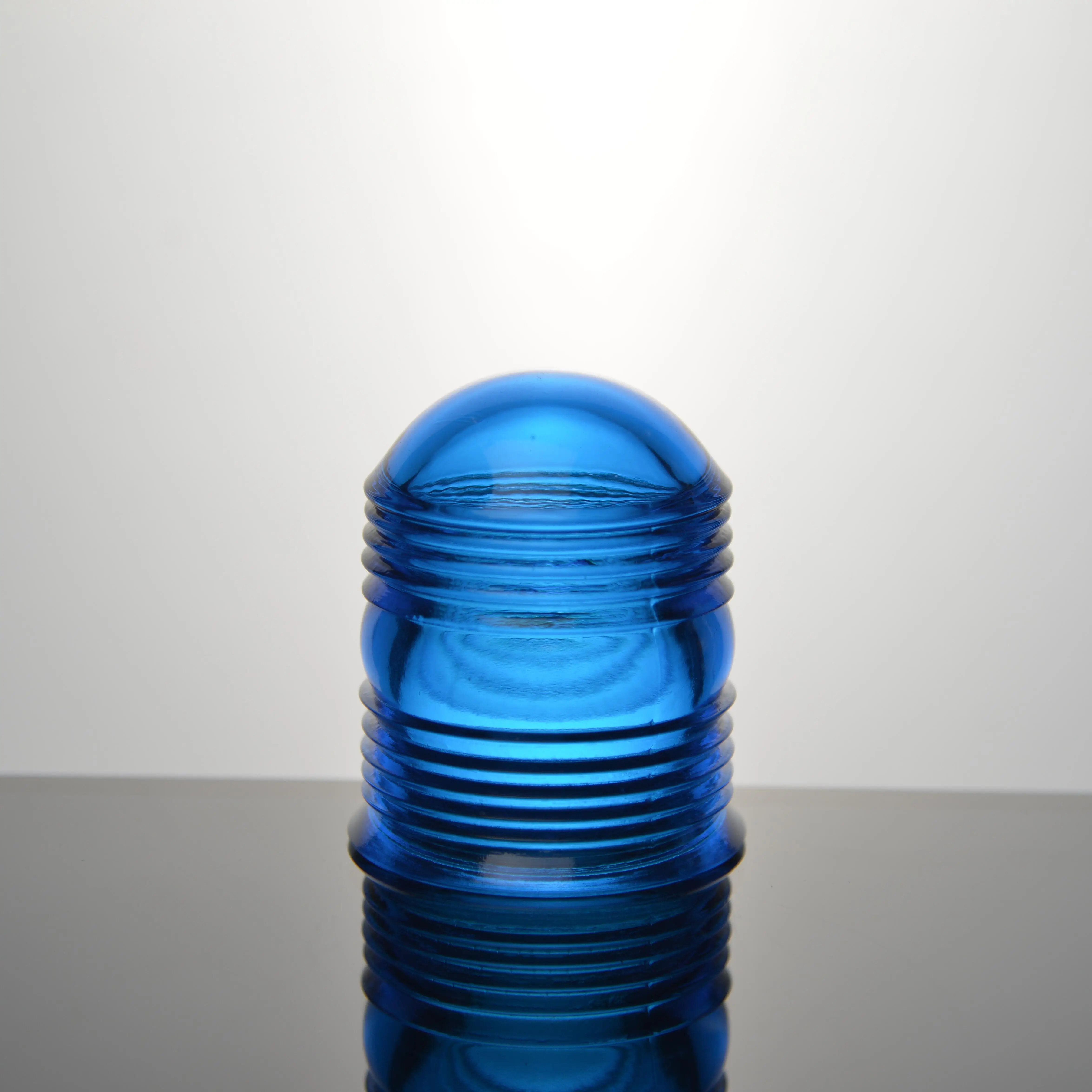 Factory custom size color shape pressed cover blue glass lampshade for aircraft obstruction light signal light