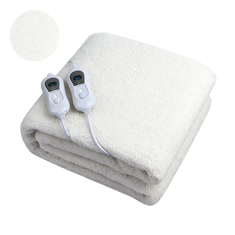Полный размер двухсторонняя из ткани шерпа и нетканого материала автоматическое выключение Электрический толстые электроодеяло