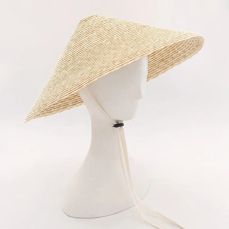 Luxury Design Simple Garden Farmer Cone Straw Hats for Summer Outdoor Travel Fishing Unisex Sunscreen Conical Wheat Kids Sunhat