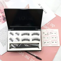 Custom Logo Magnetic False Eye lashes Segments Cils No Glue No Eyeliner Private Label 3D Magnetic Eyelashes