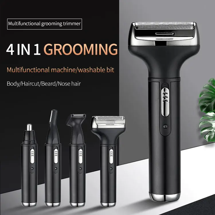 4 in 1 multifunction rechargeable with different cutting function head nose and ear trimmer