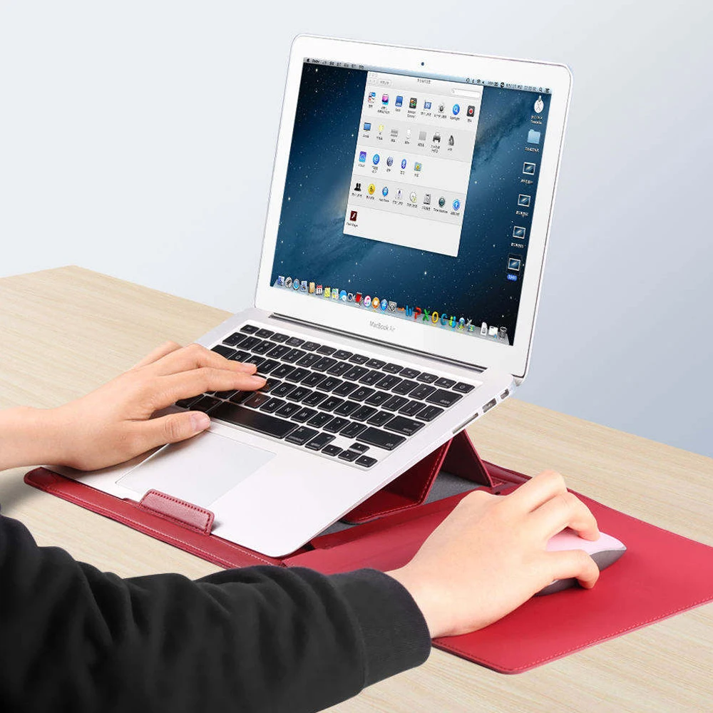 3 In 1 Mac Book Sleeve High Quality Pu Leather Water-proof 13.3 Inch Laptop Protective Case Bag