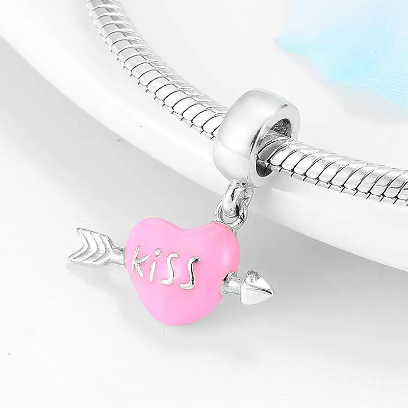 Real 925 sterling silver Hollow holy Angel wings Heart Beads Charms For Bracelet Jewelry making Woman Accessories HOT SALE