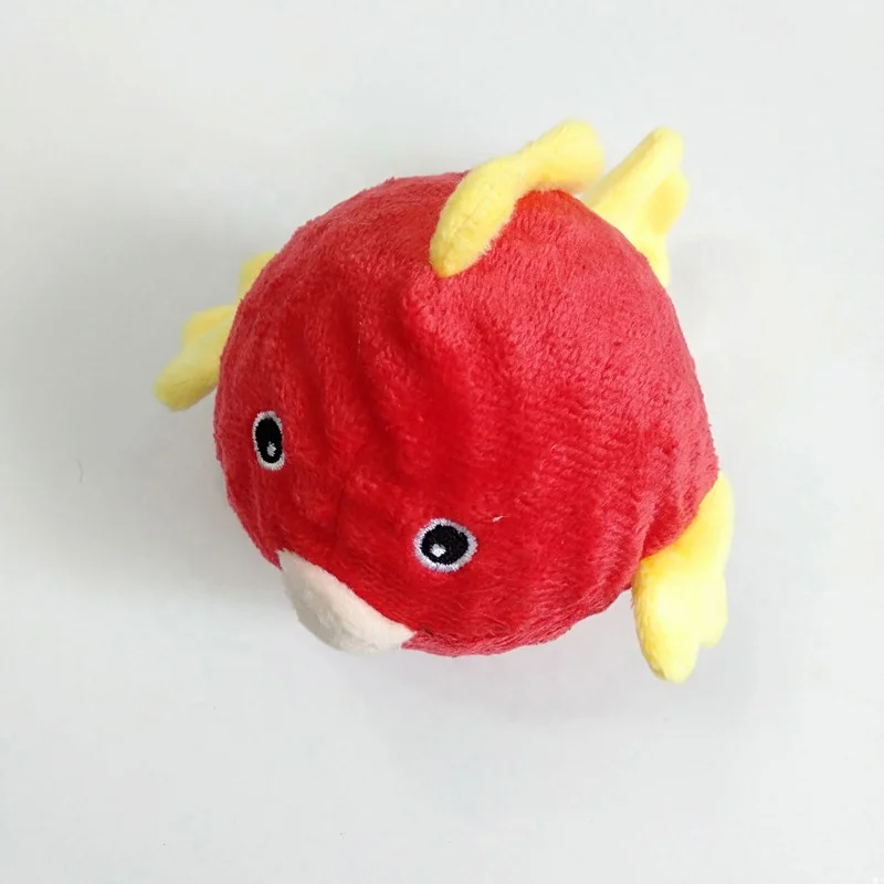 Hot Sale Durable Lovely Fish Squeaky Plush Dog Chew Ball Toys Wtih Super Squeak Bouncing Ball Inside