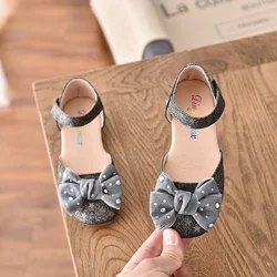 EVERTOP hot selling beautiful bow cow muscle soft sole pretty girls flat shoes sandals