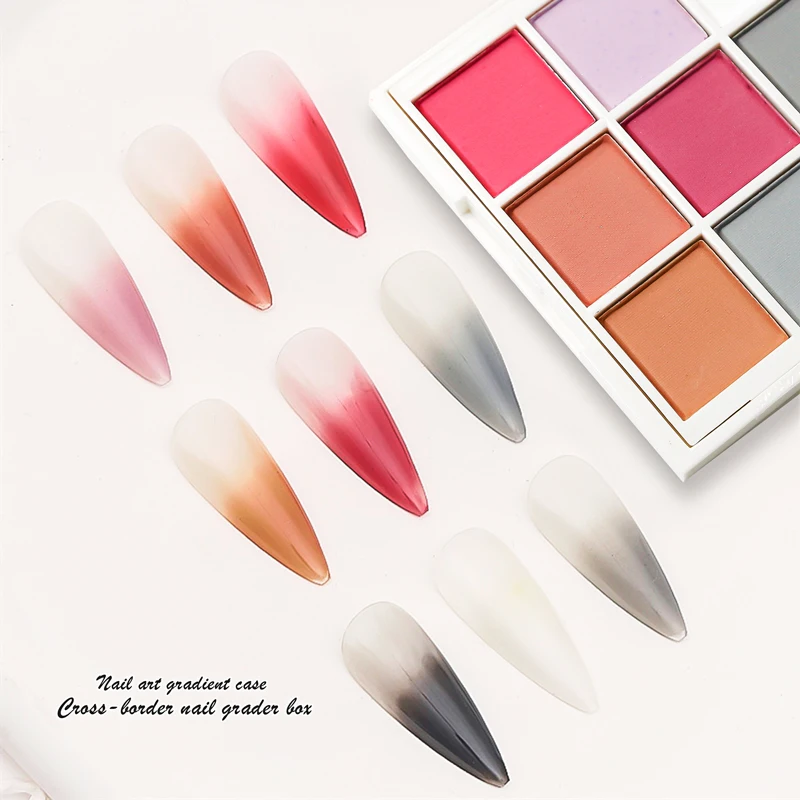 Beautifully packaged 9-color nail Solid gradient Powder Magic Mirror Powder Pearl Glitter Lazy gradient flow matte shell powder