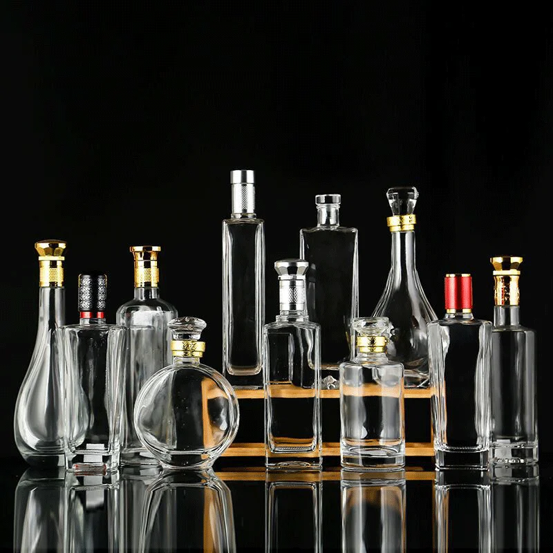 500ml 16OZ Empty Clear Round Vodka Tequila Brandy Whisky Liquor Glass Bottle