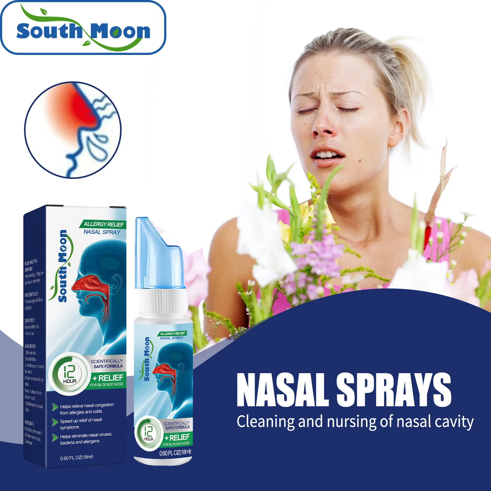 New Rhinitis Sinusitis Spray No Side Effects Nasal Ointment Allergy Rhinitis Liquid Help Breathe Nasal Runny Nose Congestion