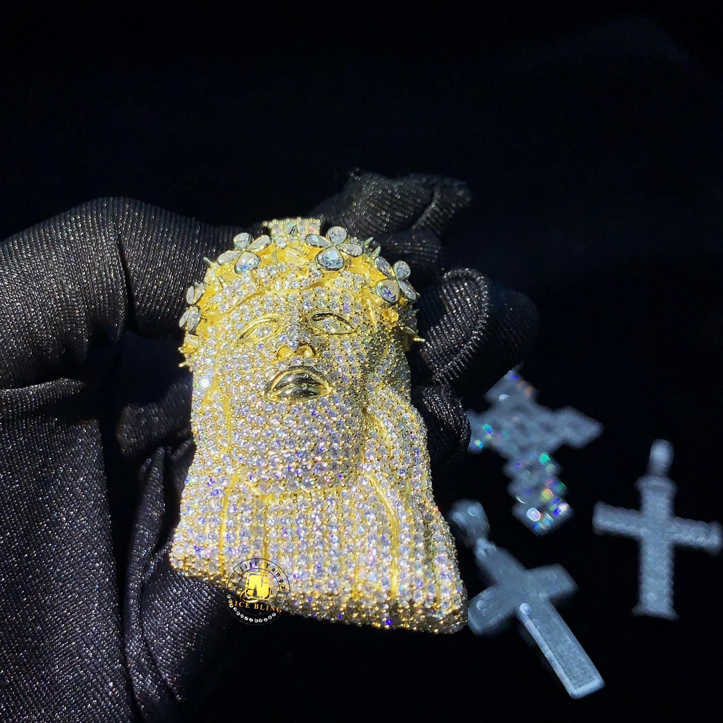 Exquisite Jewelry 3D Design Moissanite Jesus Pendant Large 925 Sterling Silver Iced Out Diamond Pendant Hip Hop Rock Gifts Women