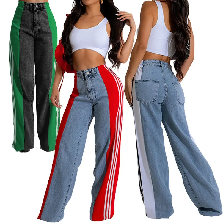 DG063105 New design Wide Leg For women Long Pants high Waist Jeans with great price