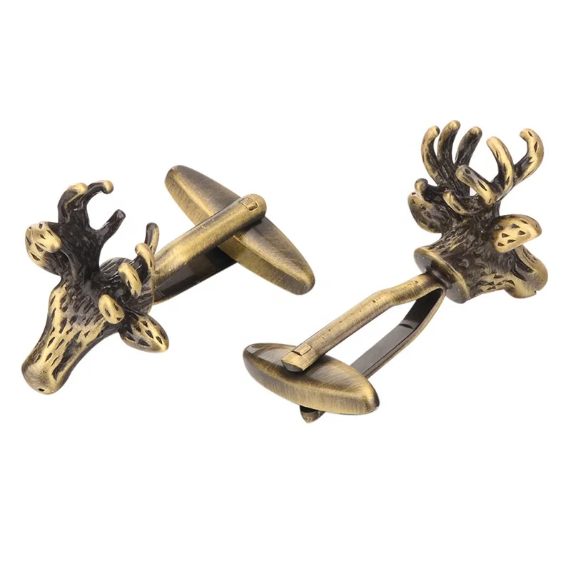 SAVOYSHI Vintage Bronze deer Cufflinks for Mens High quality Metal Shirt Cuff links Brand Jewelry Support customization
