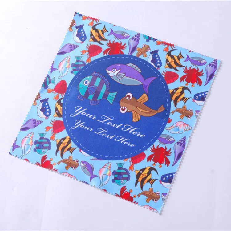 custom autoclavable logo print white microfiber clean glass lens towel cleaning cloth for glasses optical