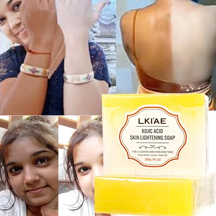 ailke Natural Glutathio Kojic Acid Lemon hyperpigmentation removal Whitening Soap With turmeric Vitamin C  E