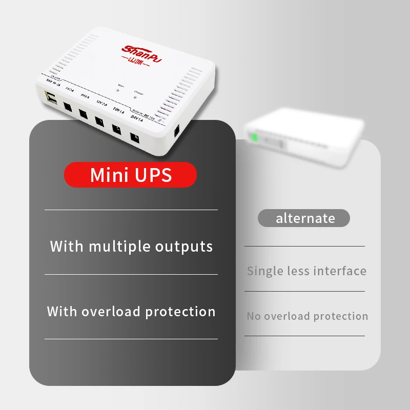 Wi-Fi маршрутизатор ups 12V 2A USB Power Bank модем CCTV камера резервная батарея 12000mAh 5V/9V/12V/19V DC mini UPS