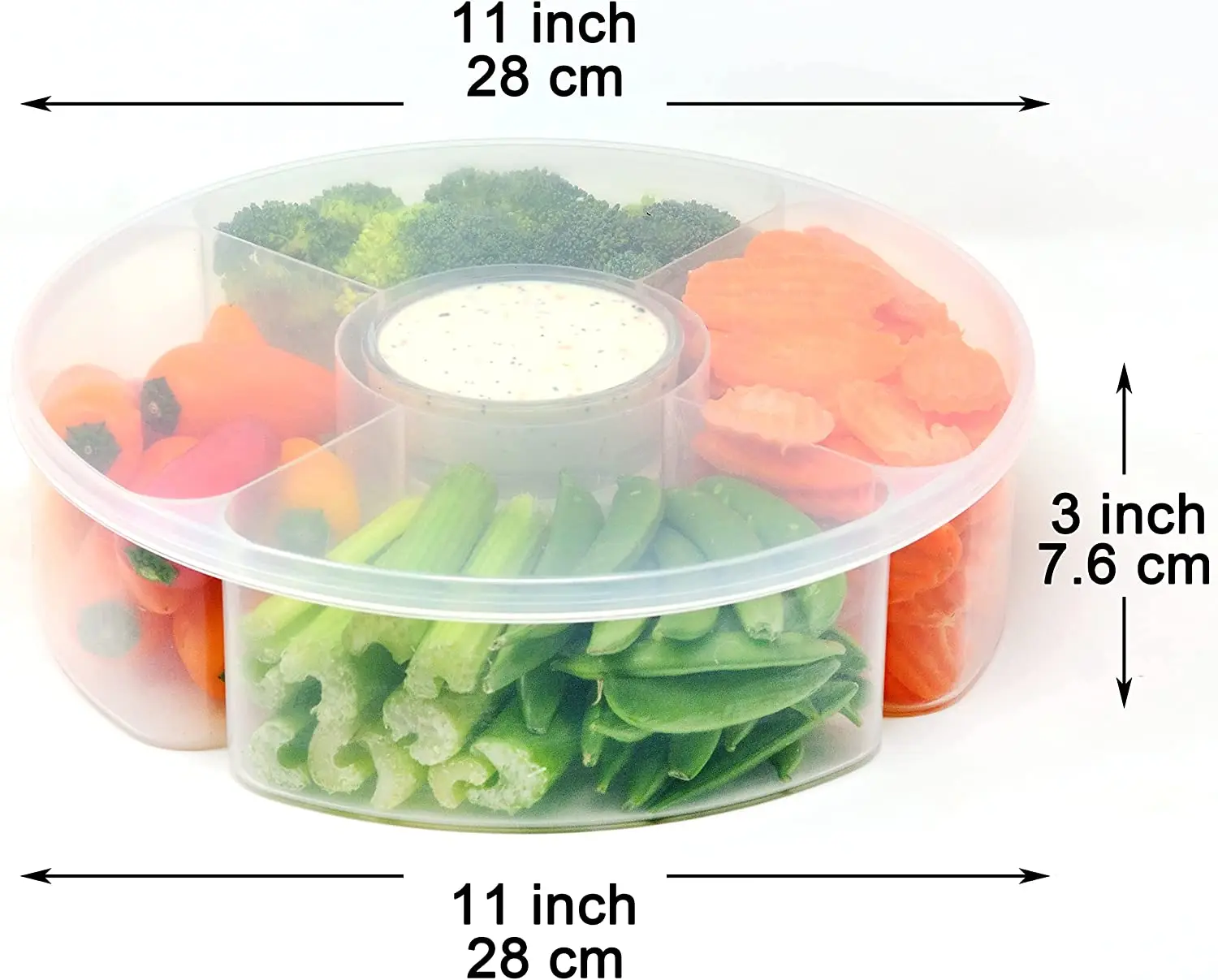 5 Compartment Food Serving Container plastic divided serving platter Candy and Nut Serving Container Appetizer Serving Tray