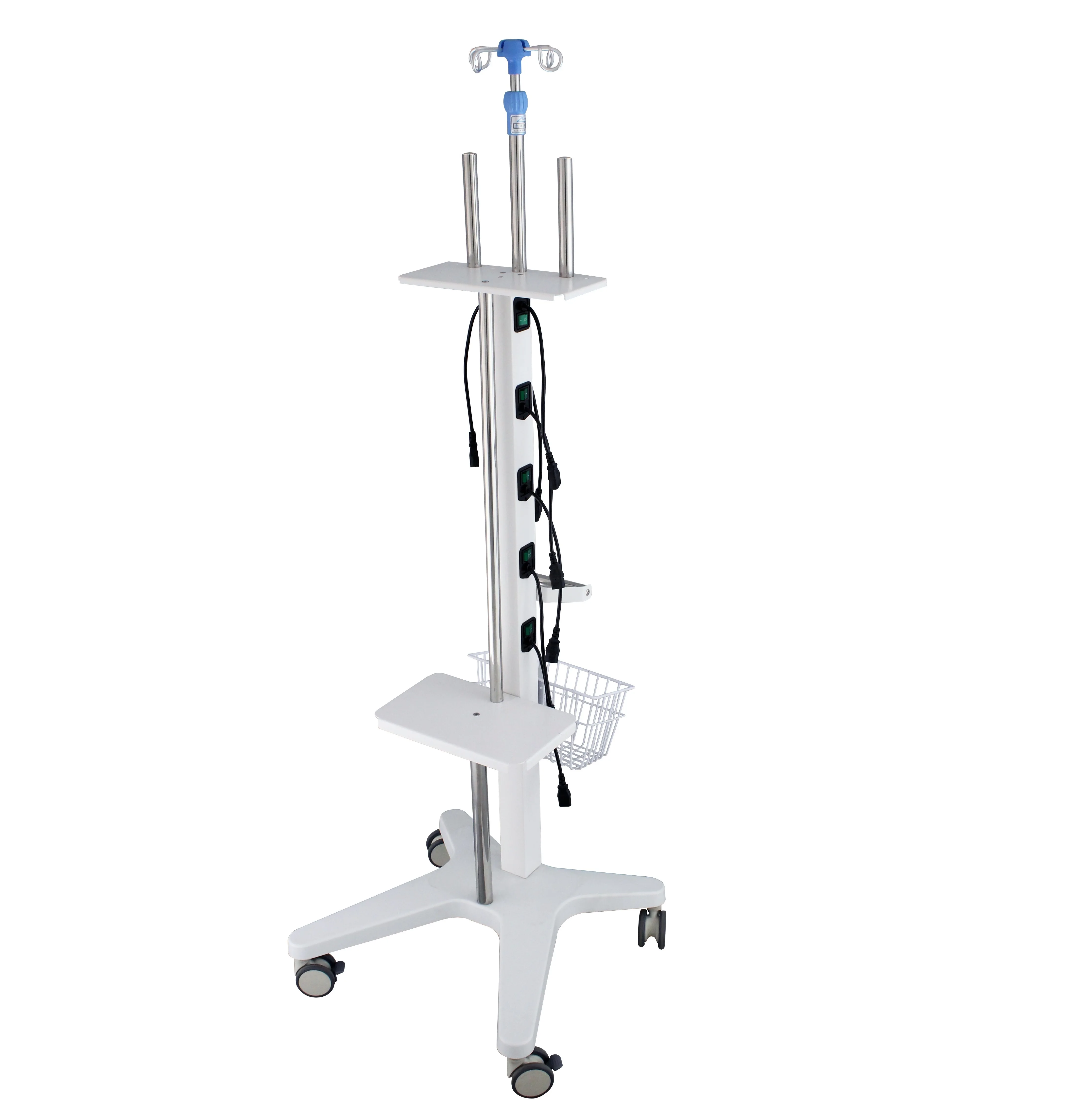 GINEE MEDICAL Stainless Drip Stand Iv Pole For Clinic Hospital Cleaning trolley ABS material