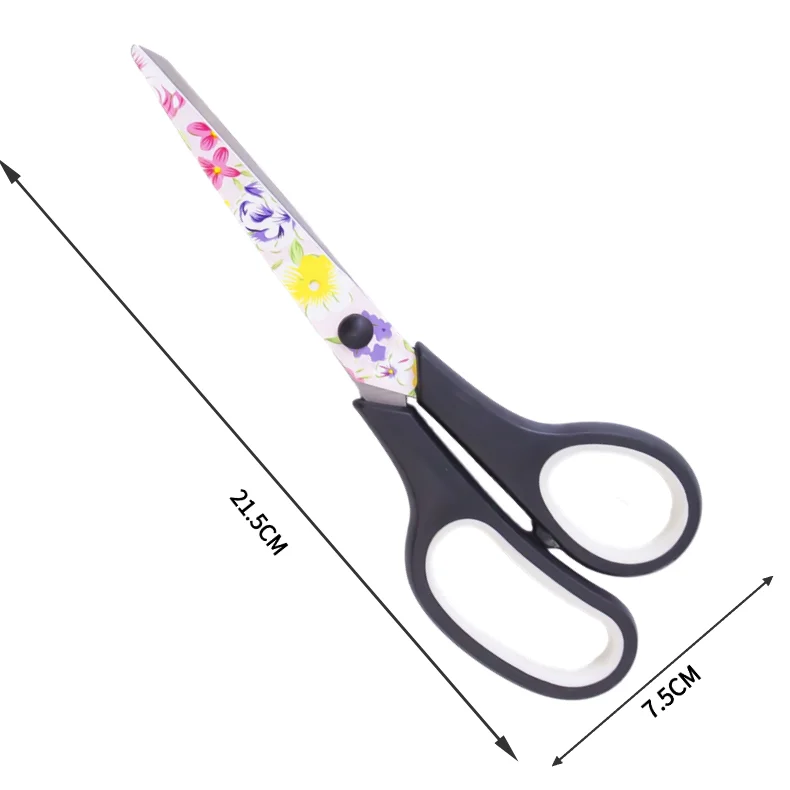 Scissors Set of 2 Soft Rubber Grip Handle Right Handed Scissors Suitable for School Office and Family Daily Use