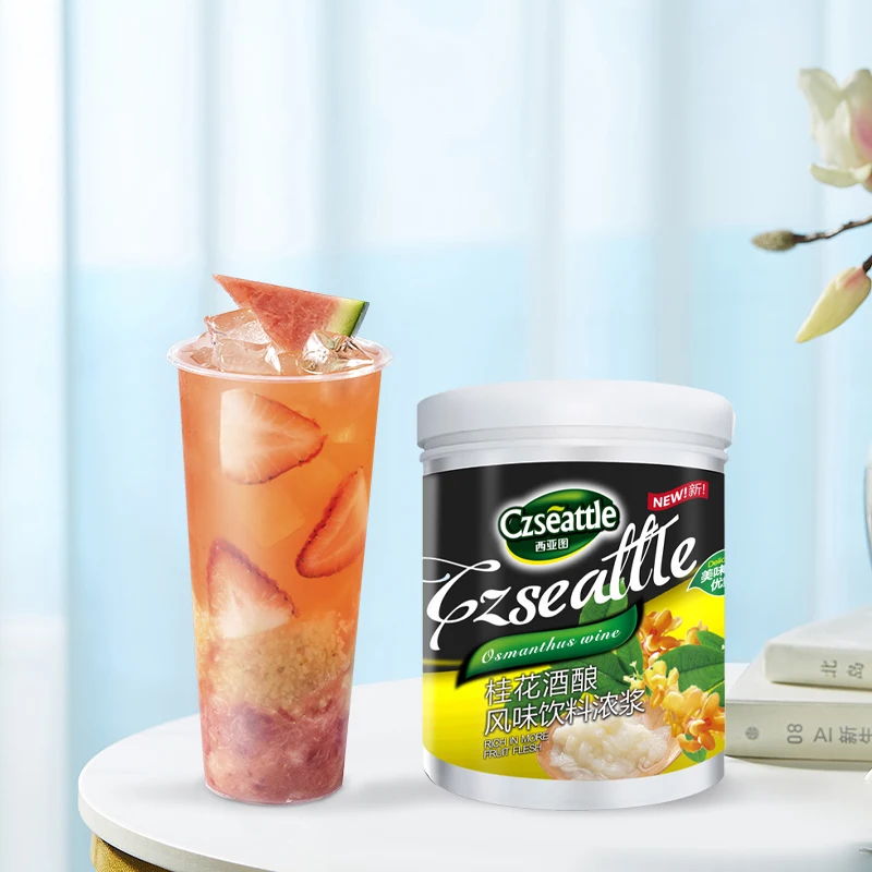High grade Czseattle Osmanthus wine brewing flavored drink & beverage osmanthus sauce concentrate for bubble tea store