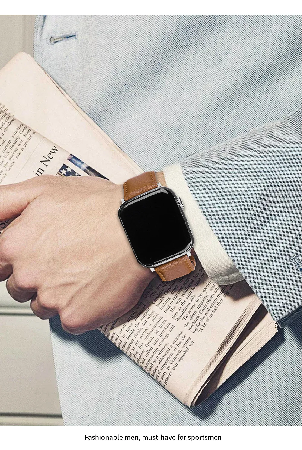 Genuine Calf Leather Watch Band Factory Direct Sales High Quality Strap Replacement Italy For Smart Watch 38 40 41 42 44 45mm