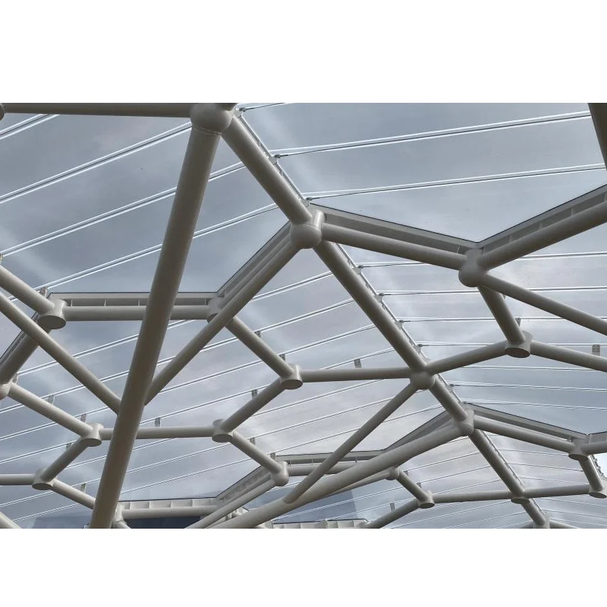 Легкая долговечная светопропускающая Однослойная мембрана ETFE и космическая стальная конструкция, затеняющий кровельный световой люк