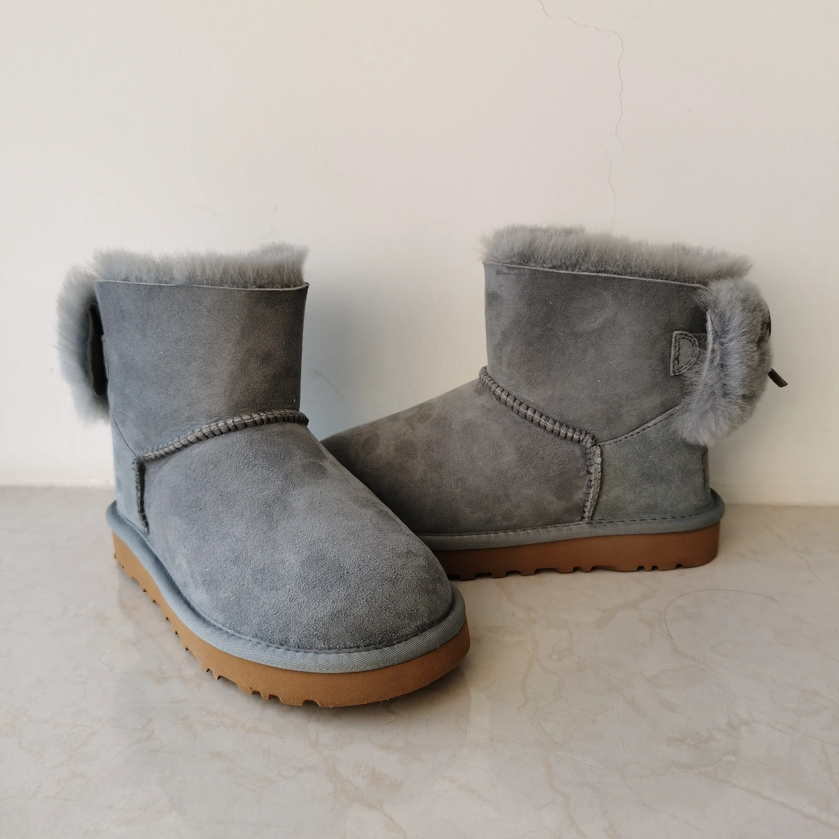 New Fashion Women Warm Winter Snow Boots 100% Genuine Sheepskin Fur Leather Women Boots
