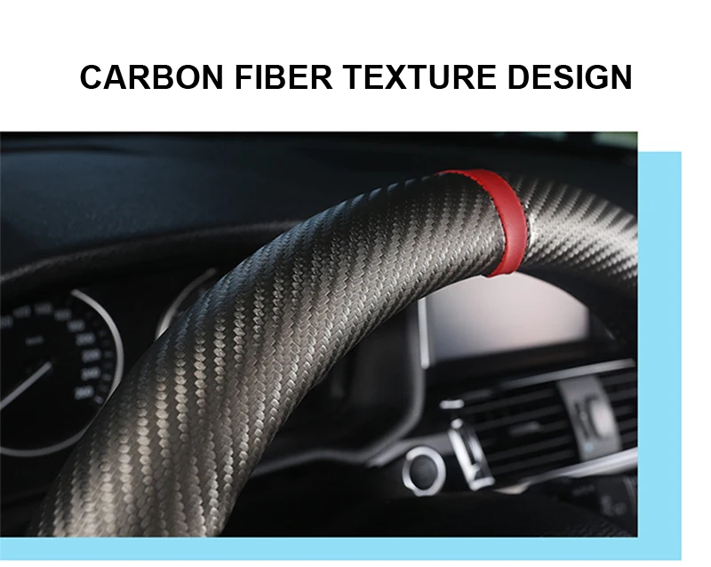 China factory price Universal Steering Wheel Covers Carbon Fiber 15 Inch Auto Car Steering Wheel Cover