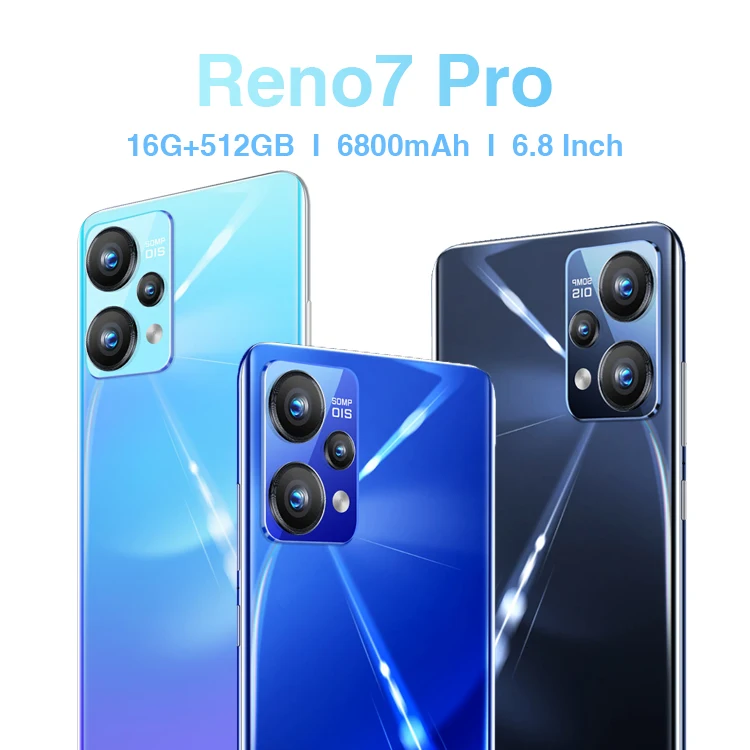 Hot selling Reno7 Pro smartphone 6.8 inch 16+512GB unlocked smart phones dual SIM 10 core android cell phone