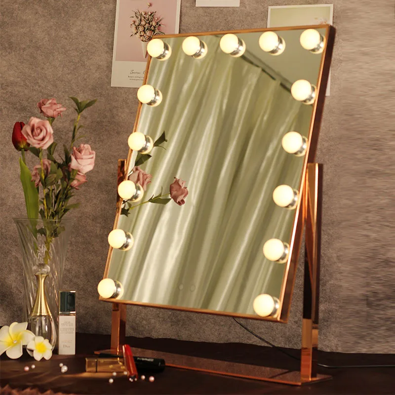Factory Hot Sale Bohemian Light Round Hollywood Makeup Mirror With Led lights